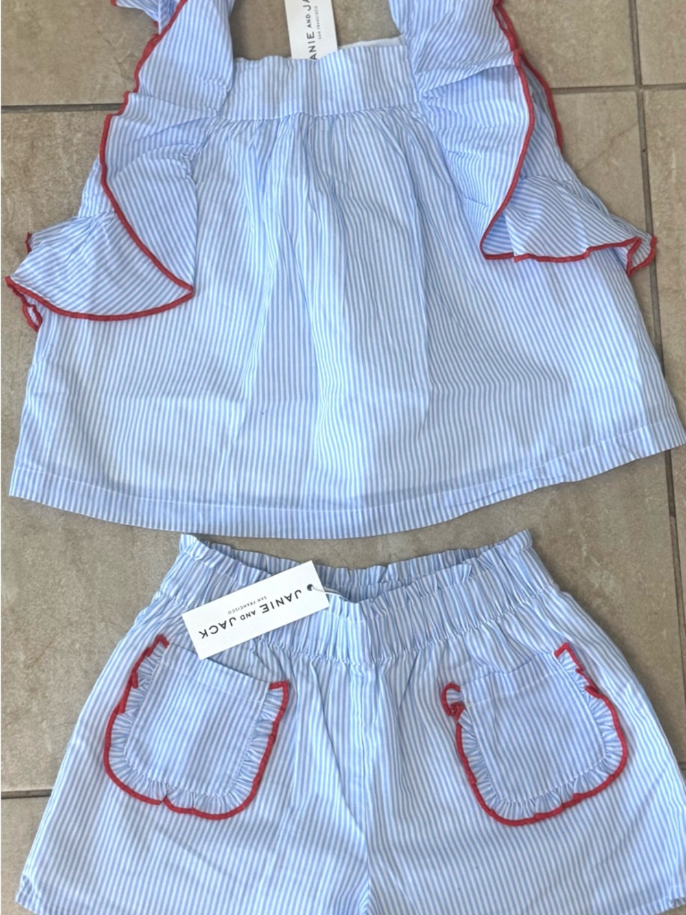 Janie and Jack Striped Ruffle Short and Striped Ruffle Top - Picture 10 of 15